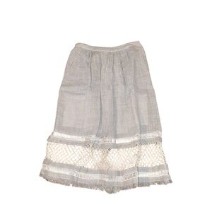 ELKA Collective‎ Linen Gray Midi Skirt Size 8
